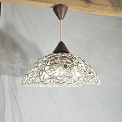 Сливочный ажур с шоколадом — подвесной светильник с 3мя лампами. d=40см
