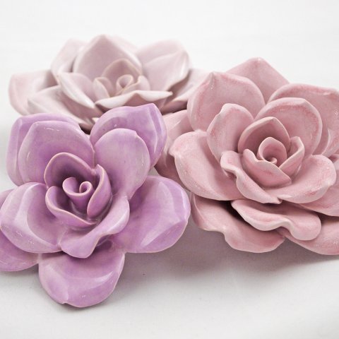 Розы — керамические цветы для интерьера